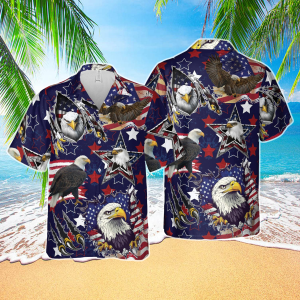 Patriotic Eagle Hawaii Shirt for Men Women, 4th of July US Summer Aloha Shirt, Independence Day, American Proud Shirt, Patriotic Gifts
