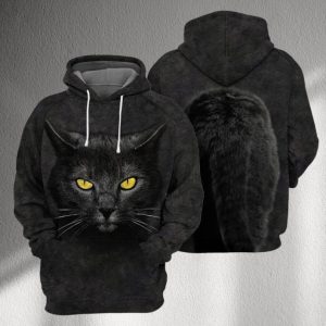 Black Cat Hoodie Unisex 3D All Over Print
