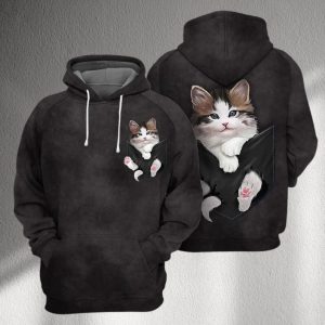 Cute Pocket Kitten Hoodie 3D Cat Print